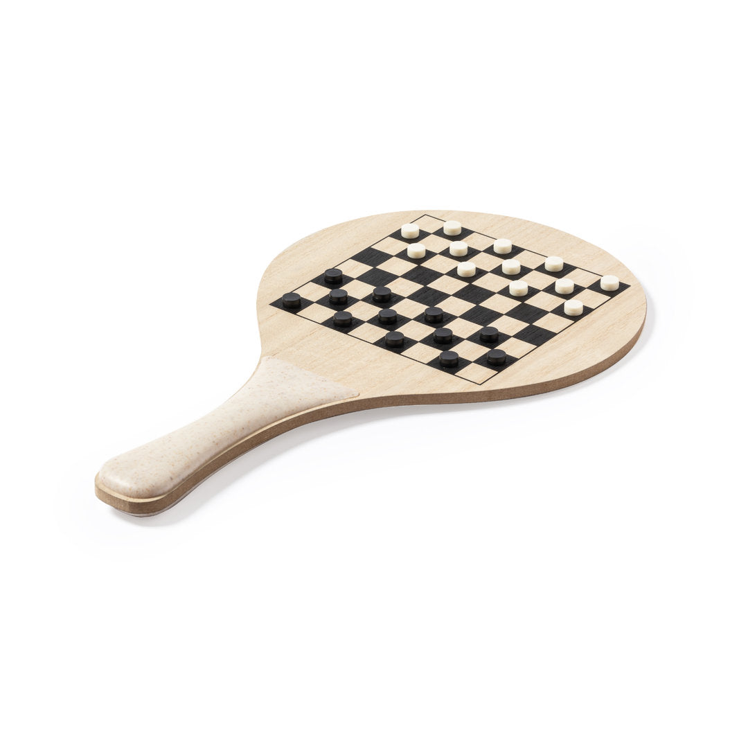 Raquette de Plage Bois 3 Jeux Paille de Blé Personnalisable