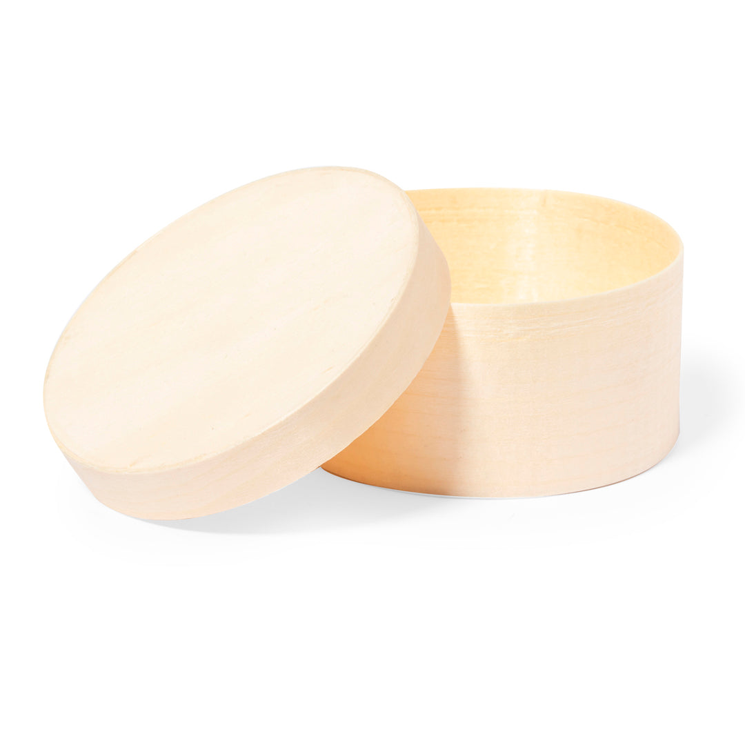 Boîte Ronde Bois Naturel - avec Couvercle Personnalisable