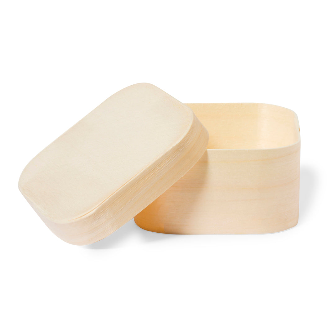 Boîte Carrée Bois Naturel - avec Couvercle Personnalisable