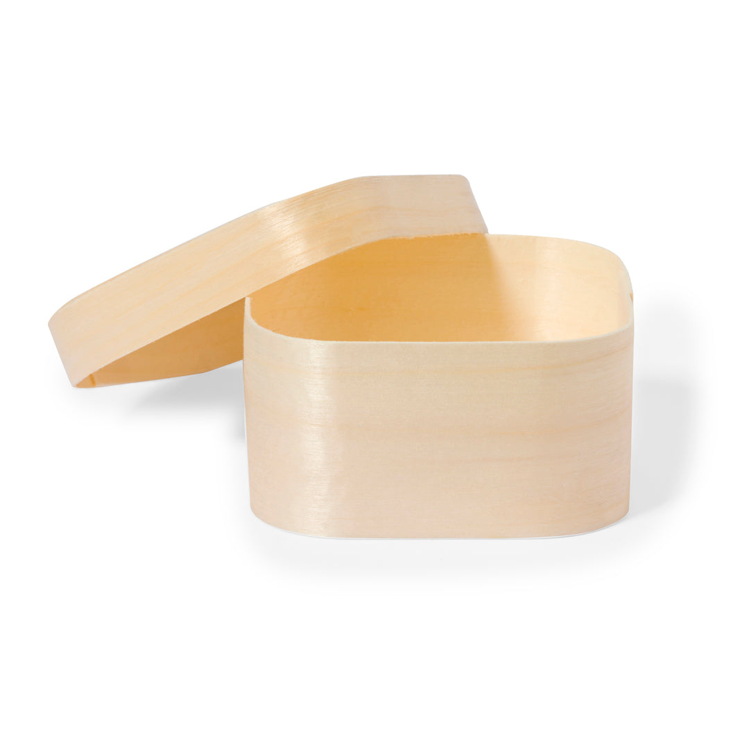 Boîte Carrée Bois Naturel - avec Couvercle Personnalisable