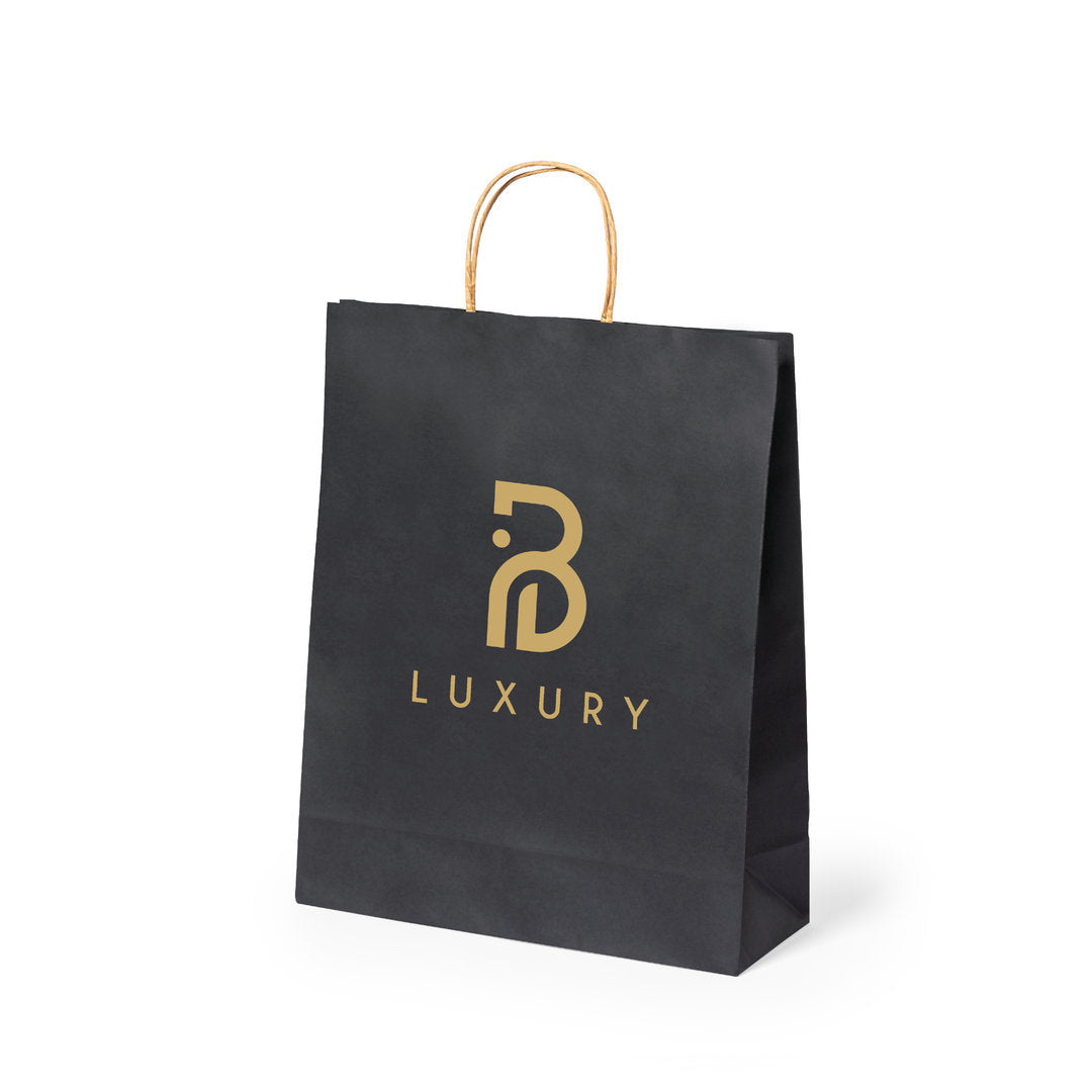 Sac Papier Noir 25x31cm Personnalisable