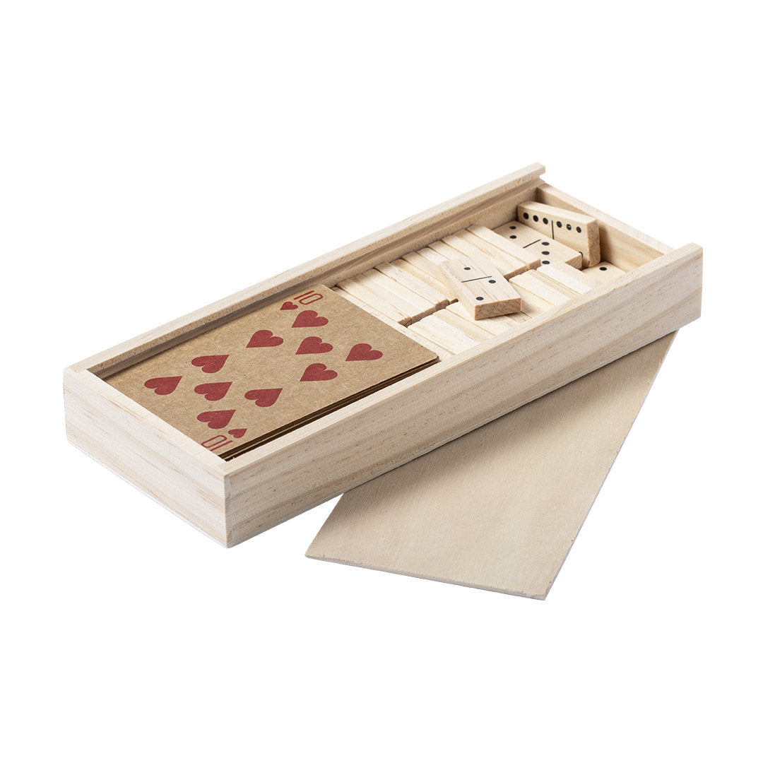 Coffret Cartes et Dominos Bois Personnalisable