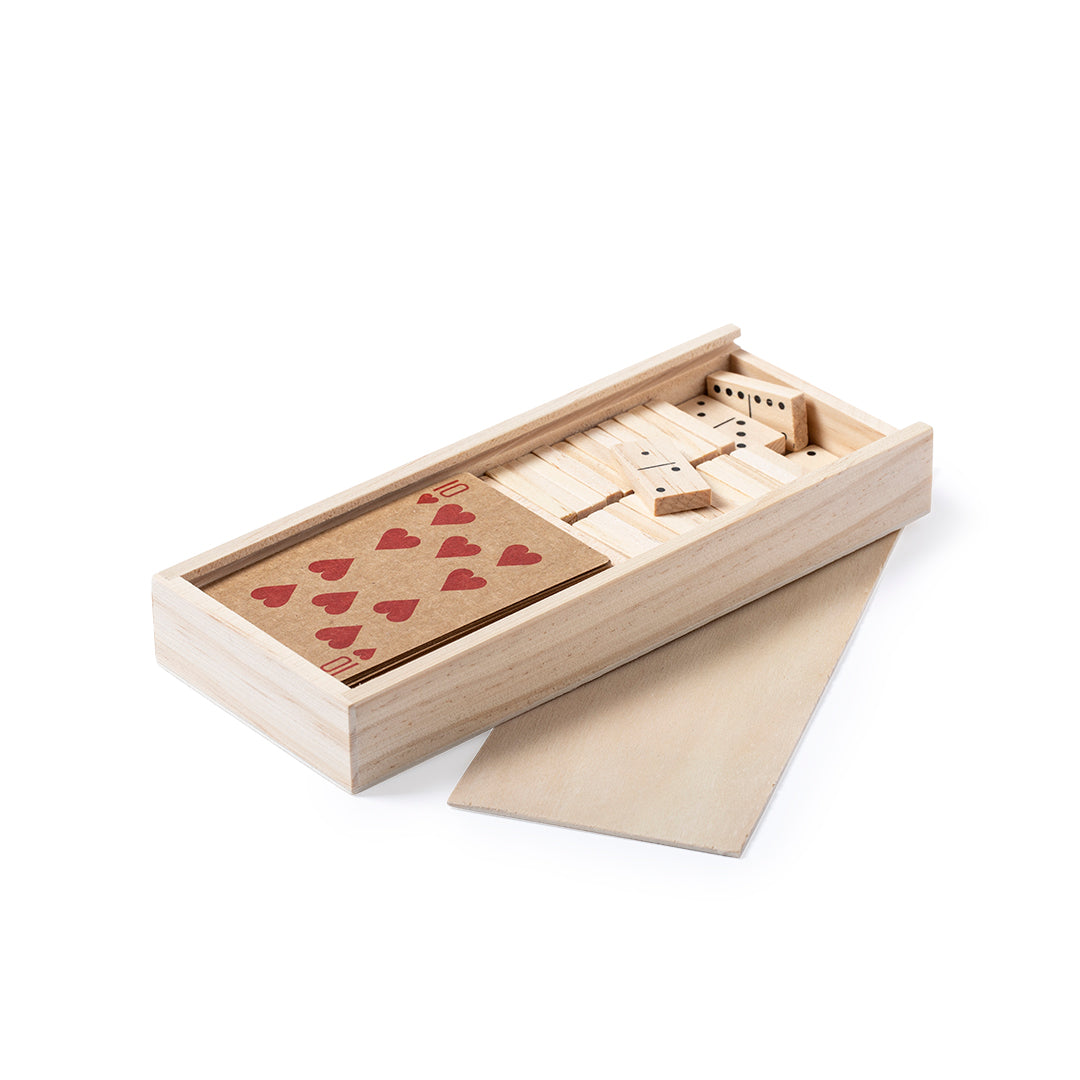 Coffret Cartes et Dominos Bois Personnalisable