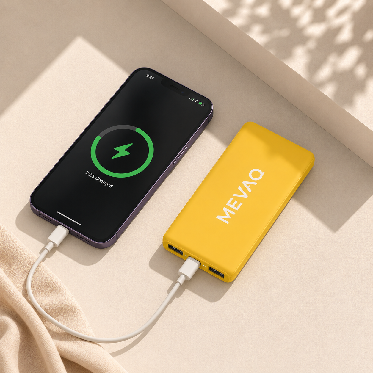 Batterie Externe 5 000 mAh avec LED ABS Personnalisable