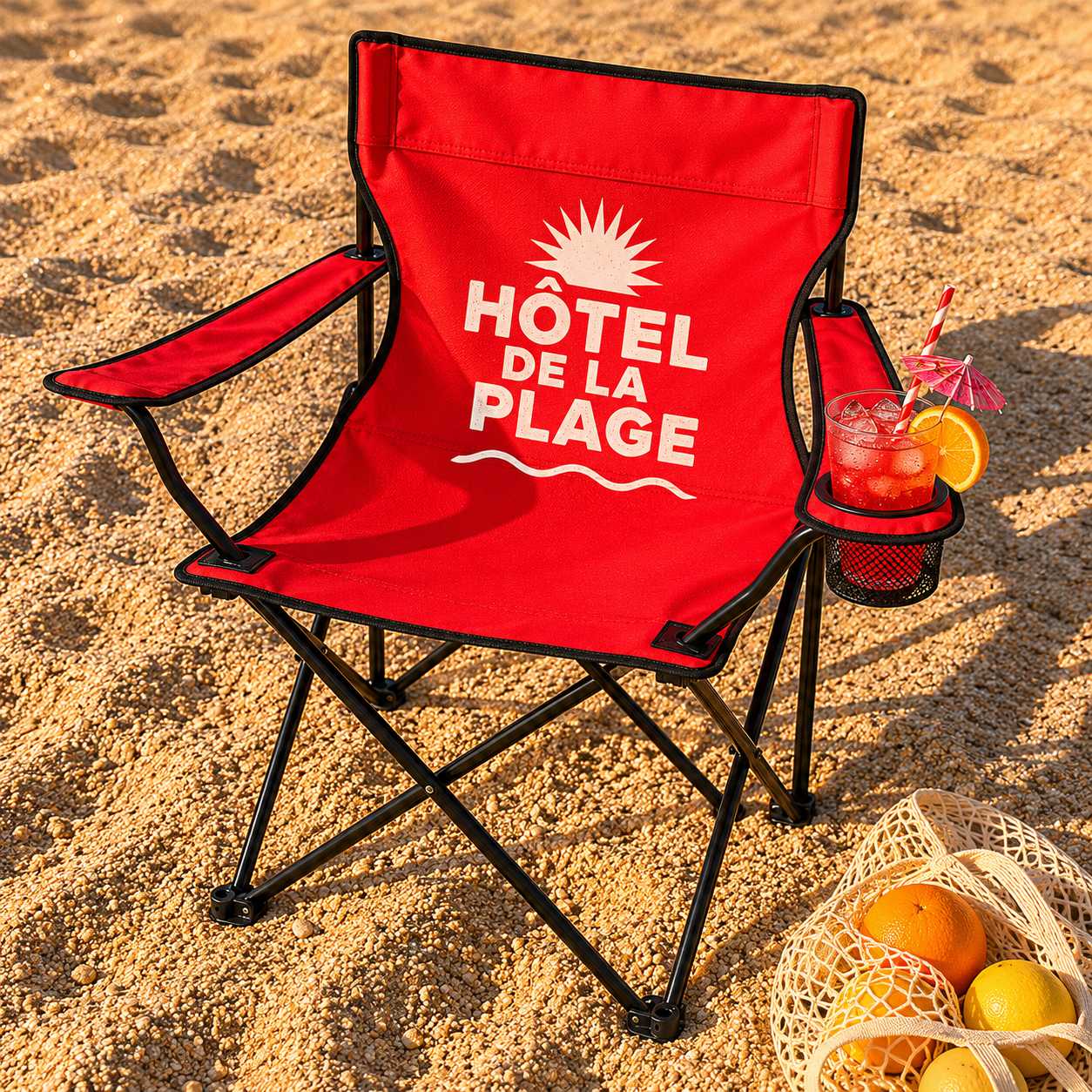 Chaise Pliante Métal 83cm Polyester Personnalisable