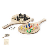 Raquette de Plage Bois 3 Jeux Paille de Blé Personnalisable