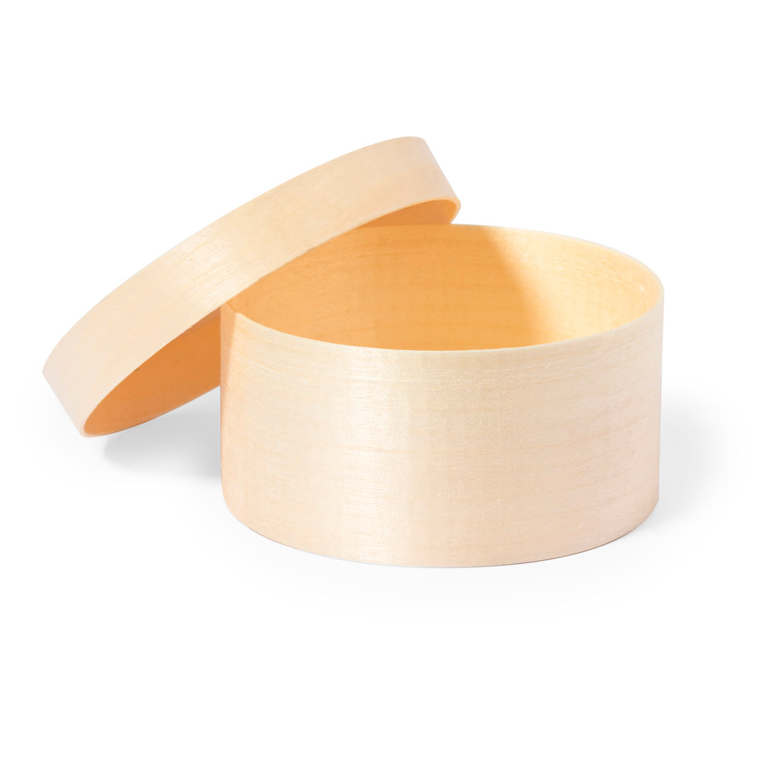 Boîte Ronde Bois Naturel - avec Couvercle Personnalisable