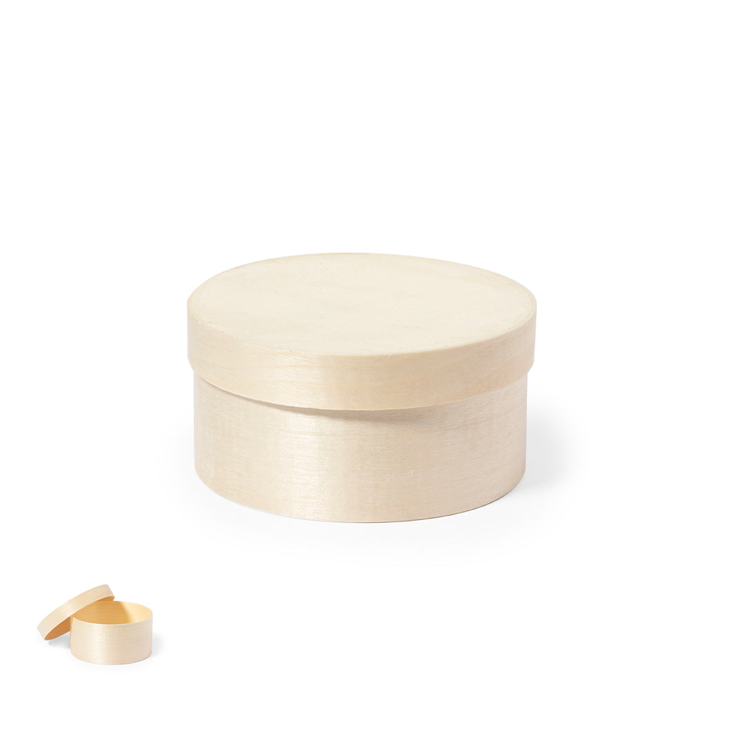 Boîte Ronde Bois Naturel - avec Couvercle Personnalisable