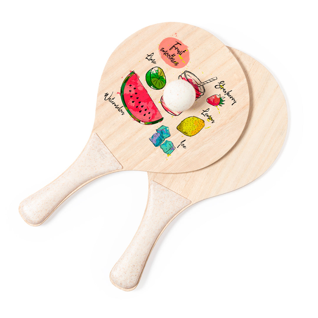 Raquette de Plage Paille de Blé Personnalisable