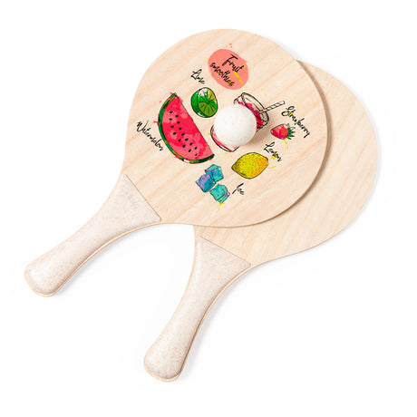 Raquette de Plage Paille de Blé Personnalisable