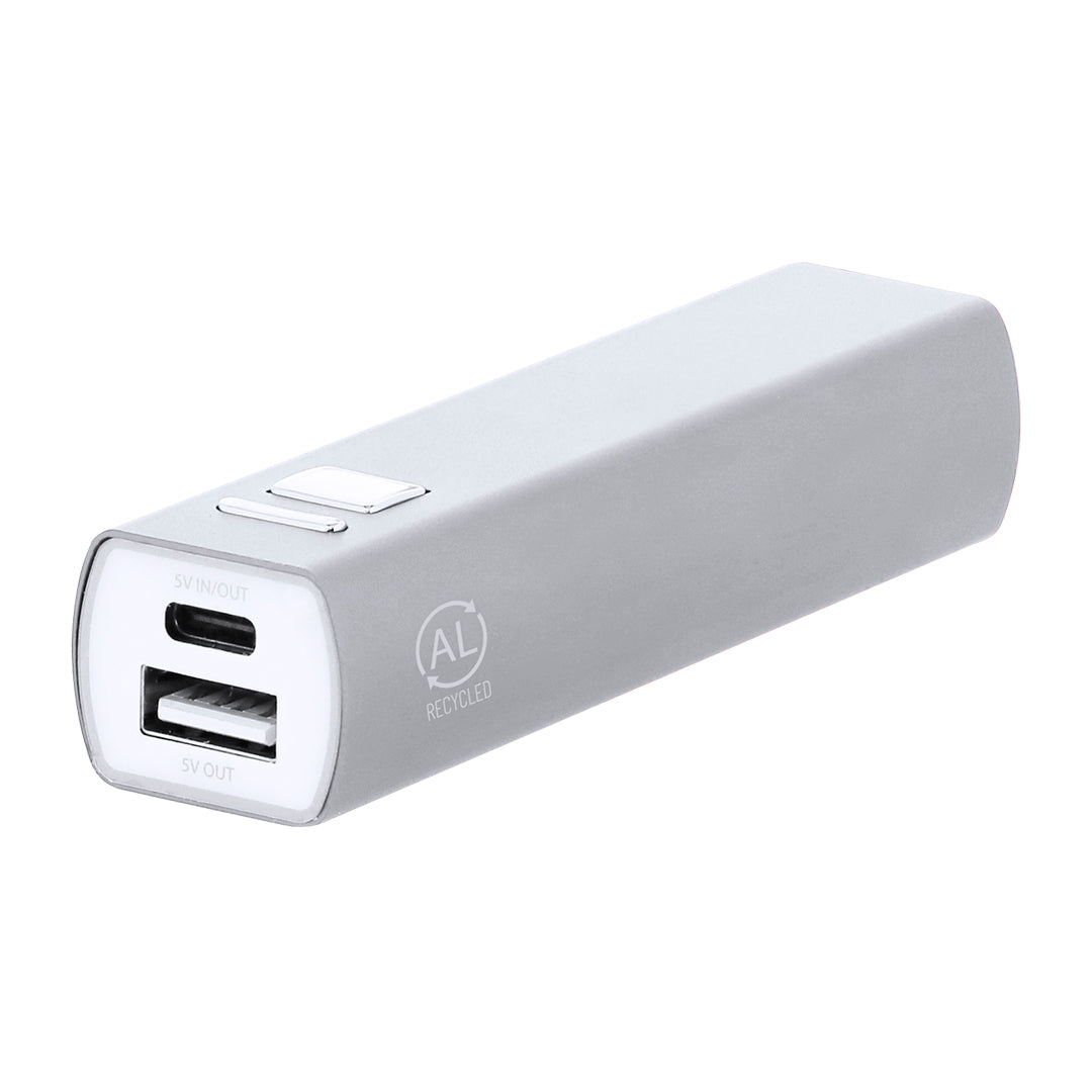 Batterie Externe en Aluminium 2 600 mAh Personnalisable