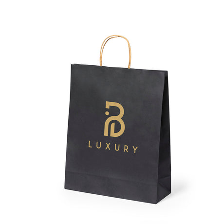 Sac Papier Noir 25x31cm Personnalisable