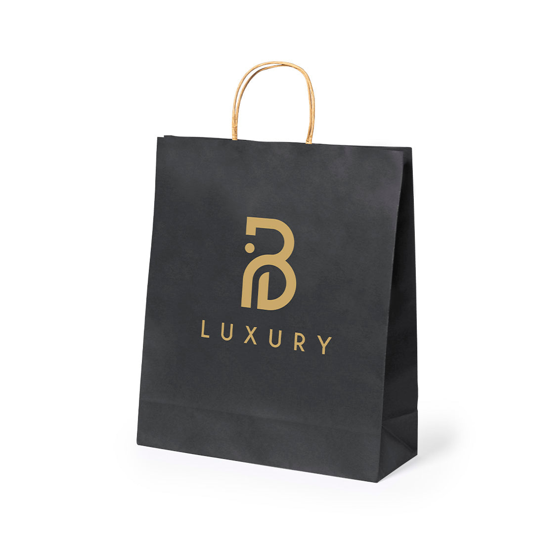 Sac Papier Noir 32x40cm Personnalisable