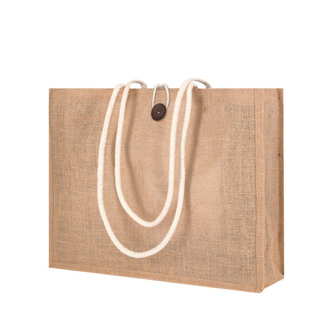 Tote Bag Jute 44cm Bouton Personnalisable