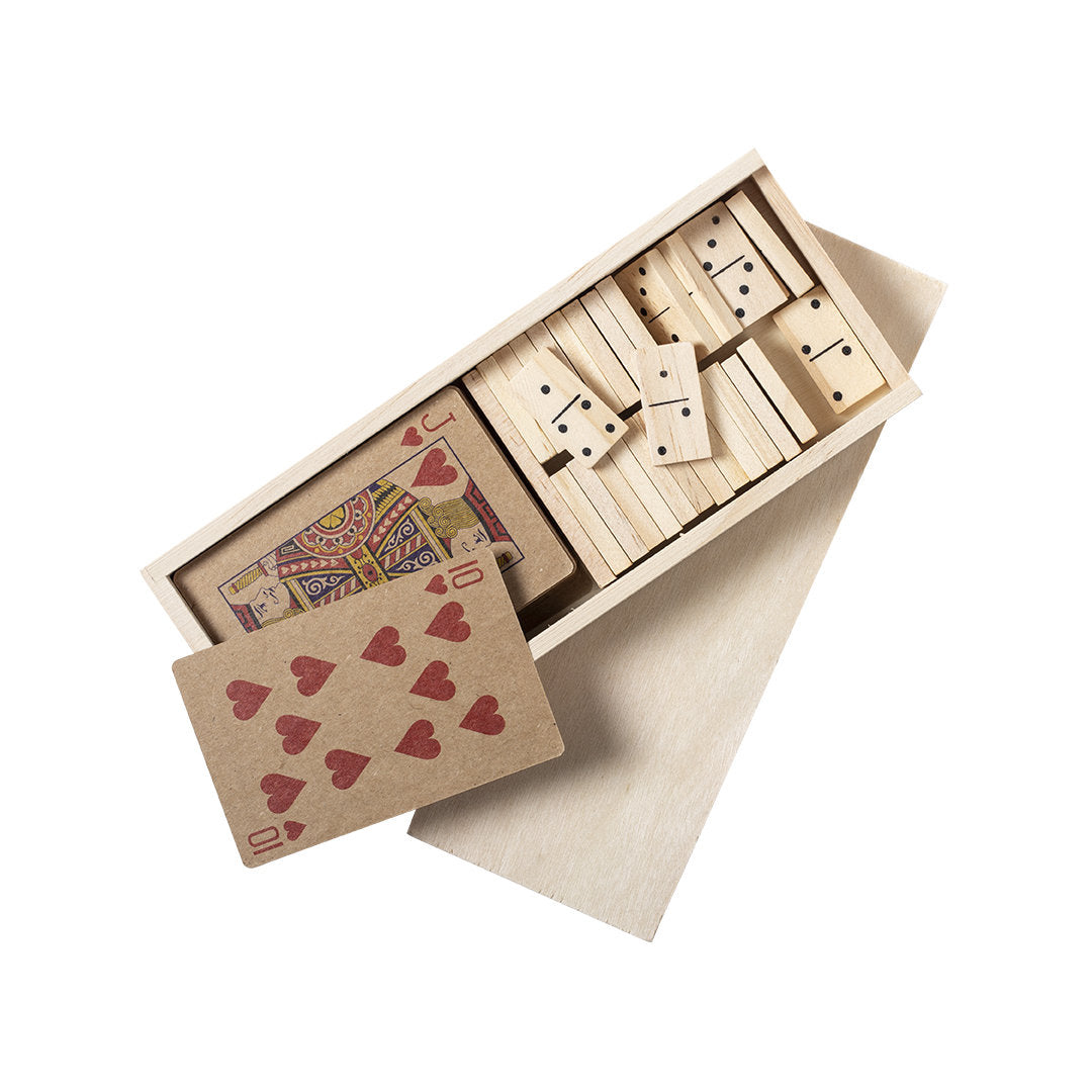 Coffret Cartes et Dominos Bois Personnalisable