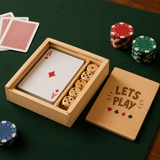 Coffret Cartes et Dés Bois Personnalisable